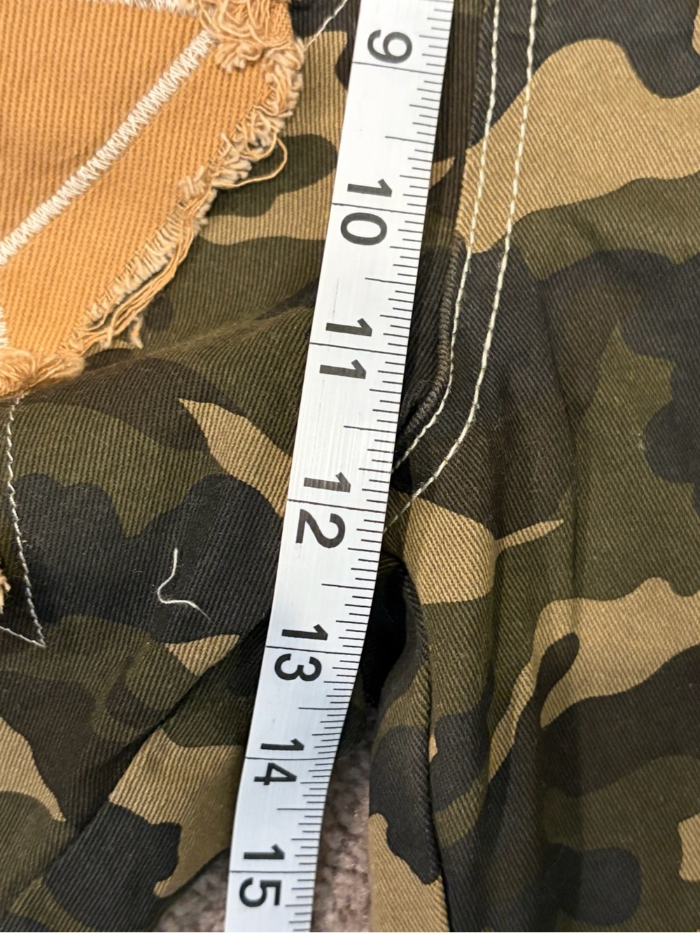 Pol Hunting Wives SzMed Patchwork Camo Wide-Leg Pants Olive/Beige - Picture 12 of 16